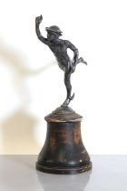 A silver-plated figure of Mercury,