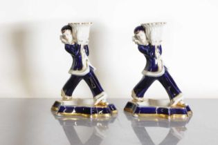 A pair of Royal Dux Art Deco candlesticks,