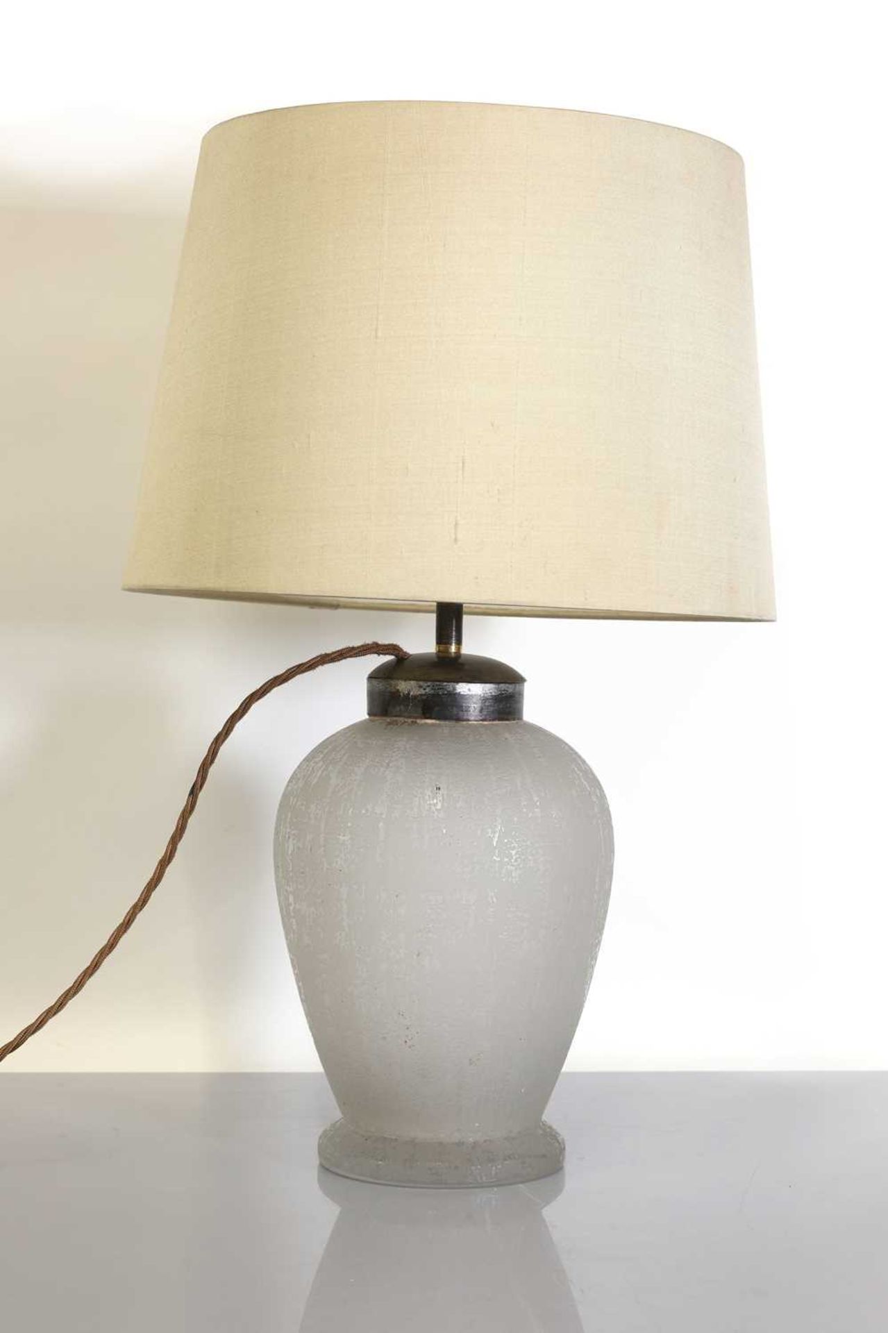 A Daum glass table lamp,