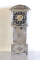 An Art Nouveau silver-plated clock,