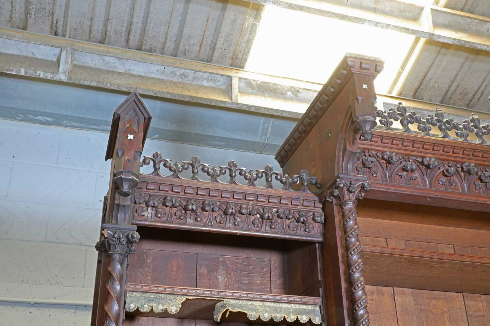 A French Gothic oak open bookcase, - Image 13 of 23