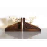 A pair of French Art Deco 'skier' bookends,