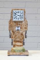 A French Art Deco onyx clock,