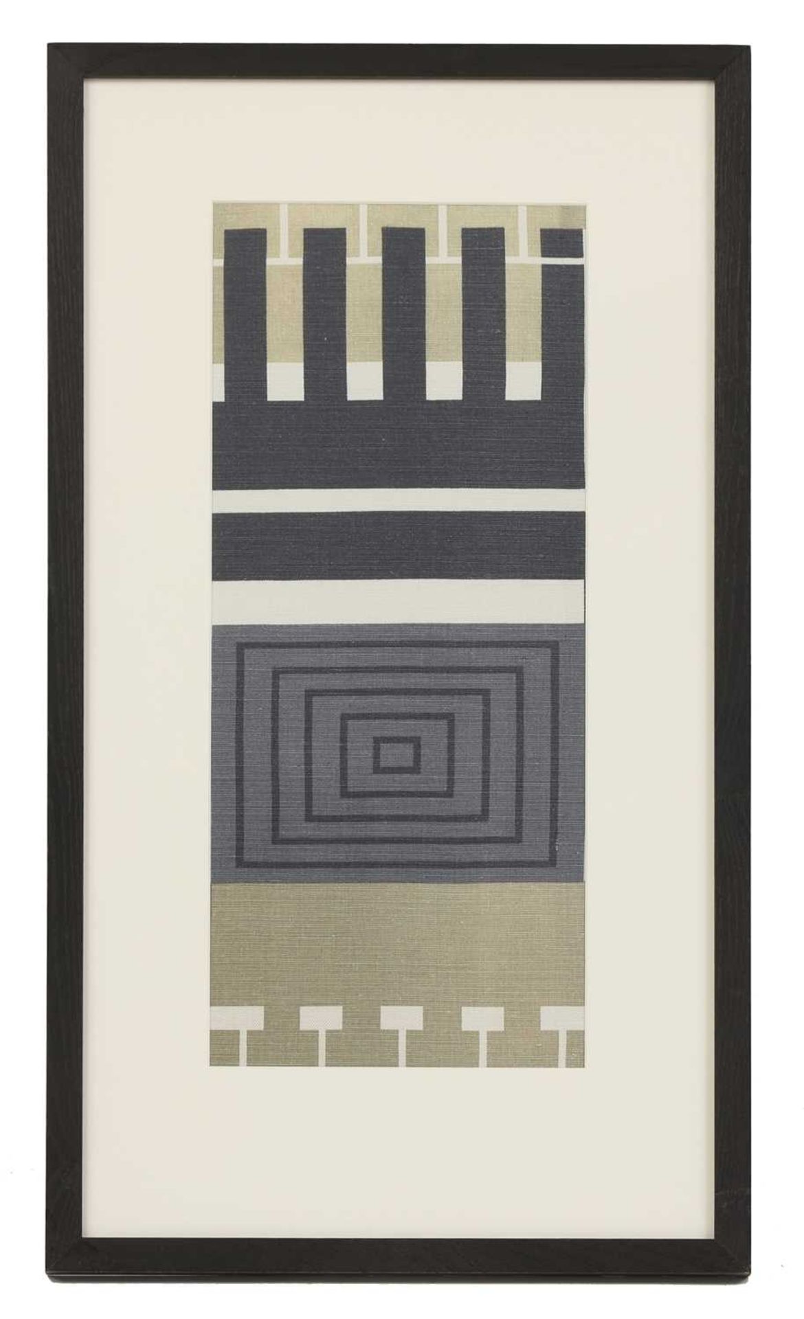 A framed 'Taliesin' textile,