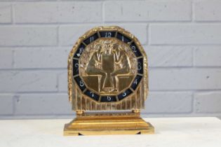 A French Art Deco gilt-bronze mantel clock,