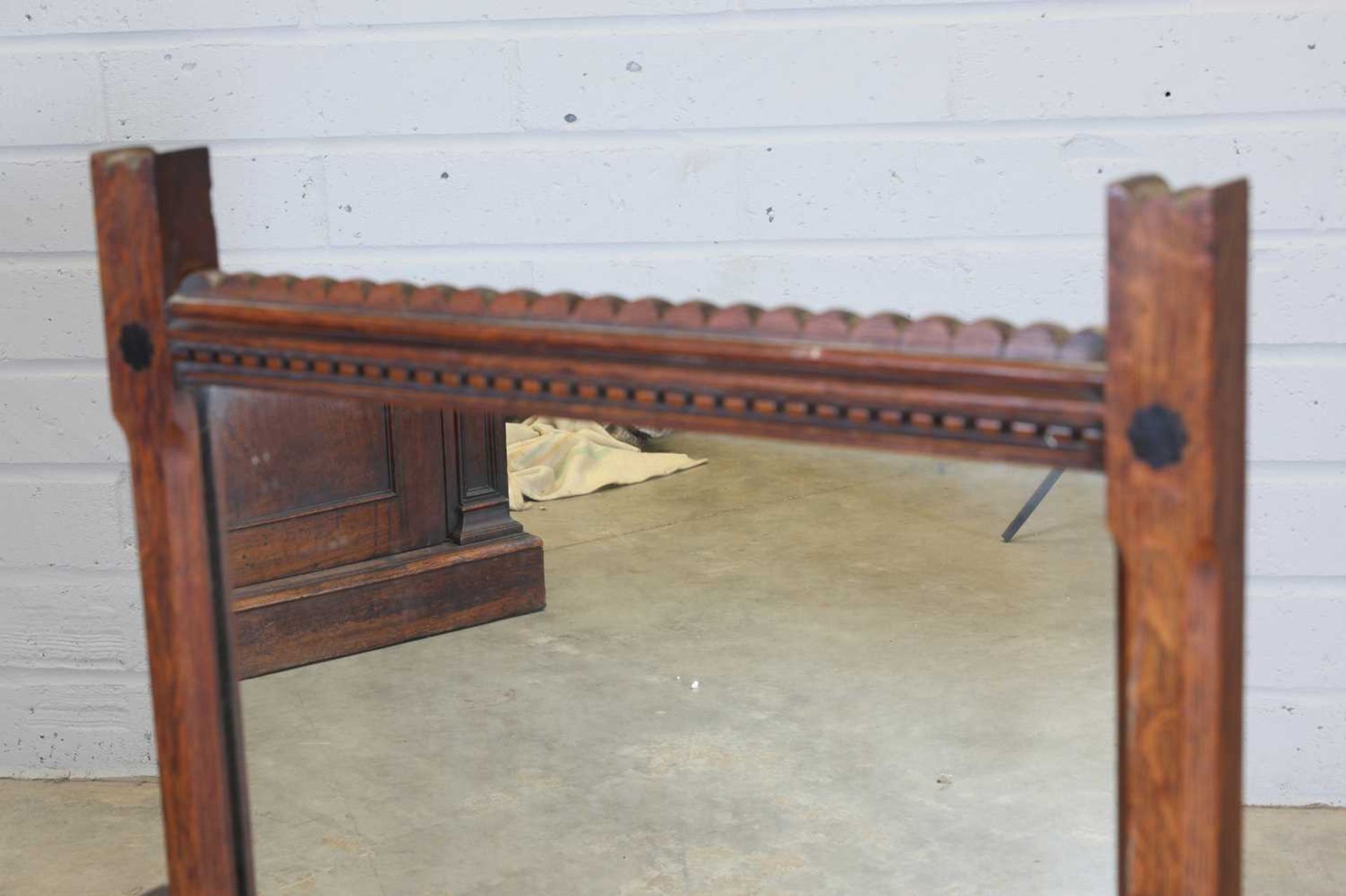 An Arts and Crafts oak dressing mirror, - Image 5 of 9