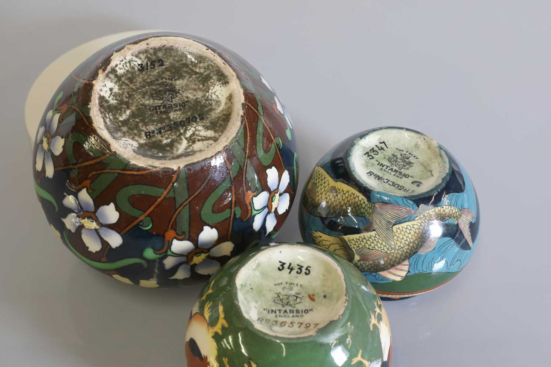 Three Foley 'Intarsio' pottery jardinières, - Image 4 of 4