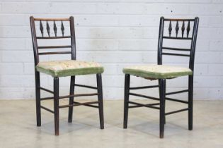 A pair of ebonised ash 'Sussex' chairs,