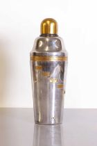 An Asprey silver-plated 'recipe' cocktail shaker,