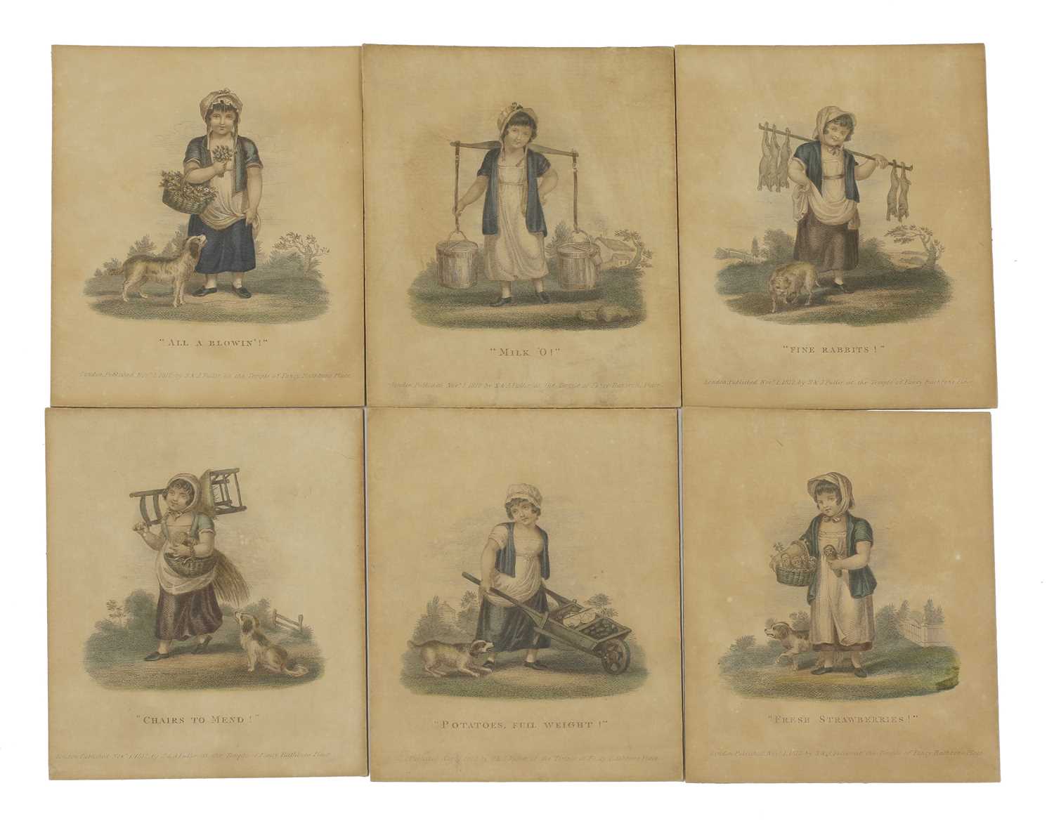 A group of coloured prints