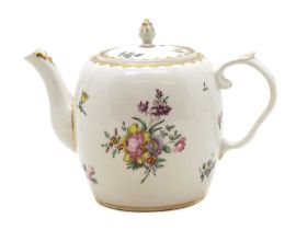 A Bristol porcelain teapot,