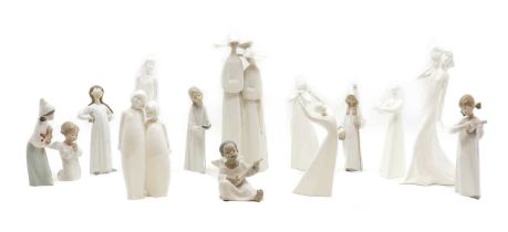 A collection of Lladro and Doulton porcelain figures