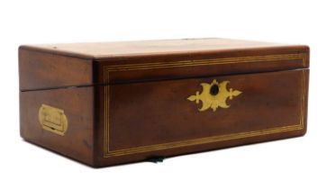 A early Victorian mahogany and brass writing slope by John Turrill & Co