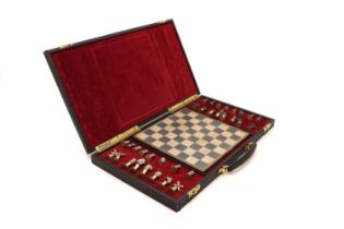 A Spanish novelty silver chess set,