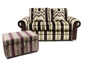 A modern upholstered two seat sofa,