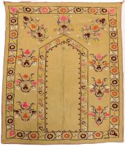 An Uzbek suzani prayer textile