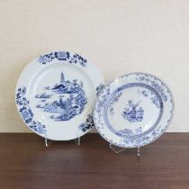 A Chinese blue and white charger,