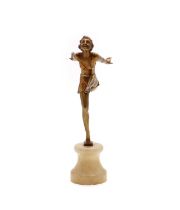 A cold painted Art Deco spelter figurine,