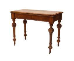 A Victorian golden oak card table by Lamb of Manchester,