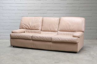 A three seater leather sofa,