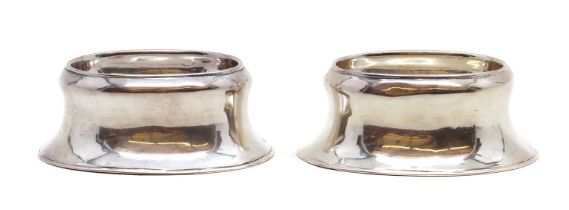 A pair of George II silver trencher salts