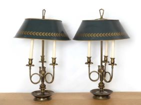 A pair of bouillotte lamps,