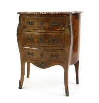 A small Louis XV-style bombe commode,