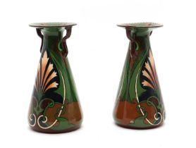 A pair of Shelley Late Foley 'Intarsio' vases,