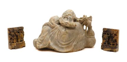 A large Chinese soapstone carving,