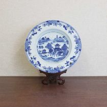 A Chinese blue and white charger,