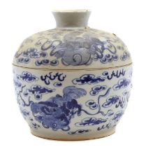 A Chinese blue and white bowl and cover,