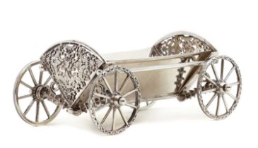 A Harrods silver bon bon trolley