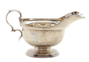 A George II silver sauceboat,