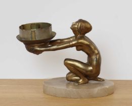 An Art Deco figural table lamp,