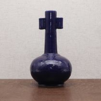 A Chinese blue-glazed vase,