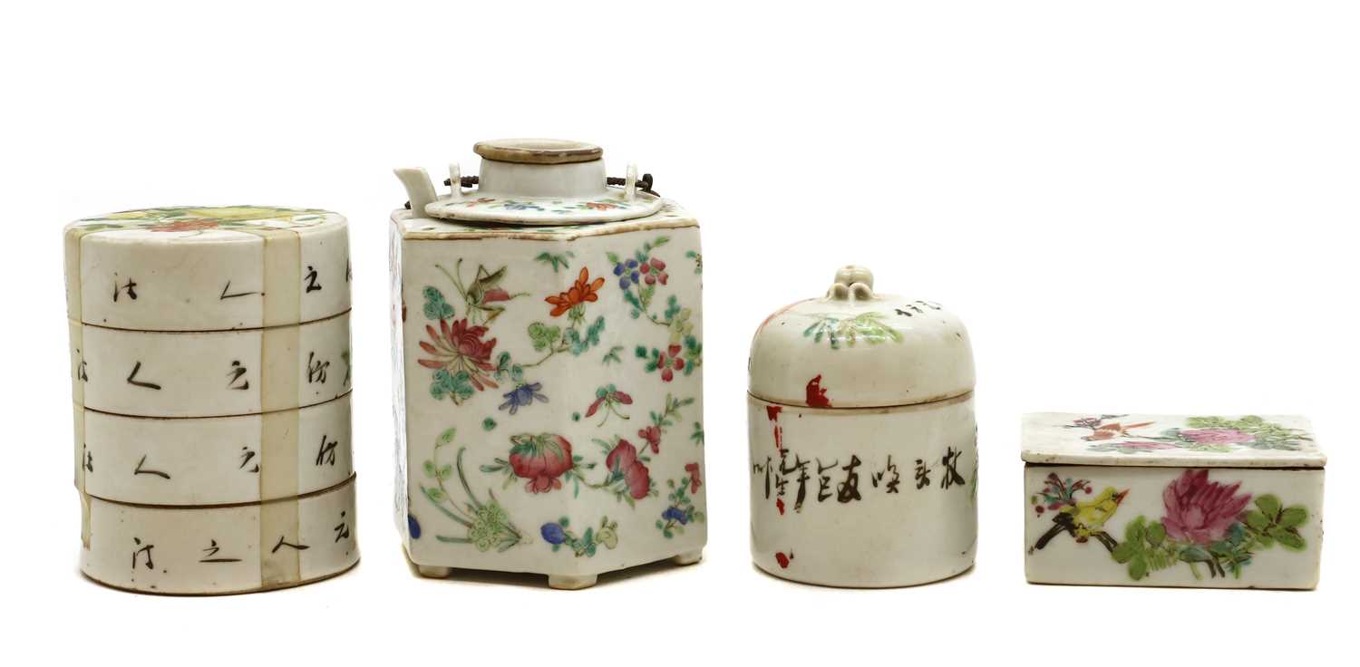 A Chinese famille rose teapot, - Image 2 of 5