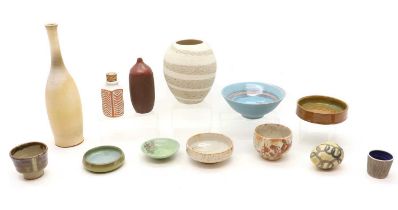 A collection of art pottery,