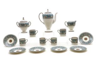 A Wedgwood 'Florentine' turquoise coffee set,