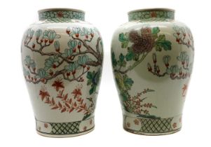 A near pair of Chinese porcelain vases,