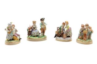 A set of Dresden porcelain figures,