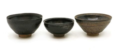 Three Chinese Jian-ware type tea bowls,