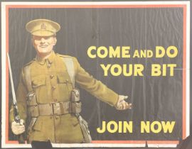 A large WWI Parliamentary recruitment poster,