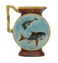 A Joseph Holdcroft majolica moon flask,