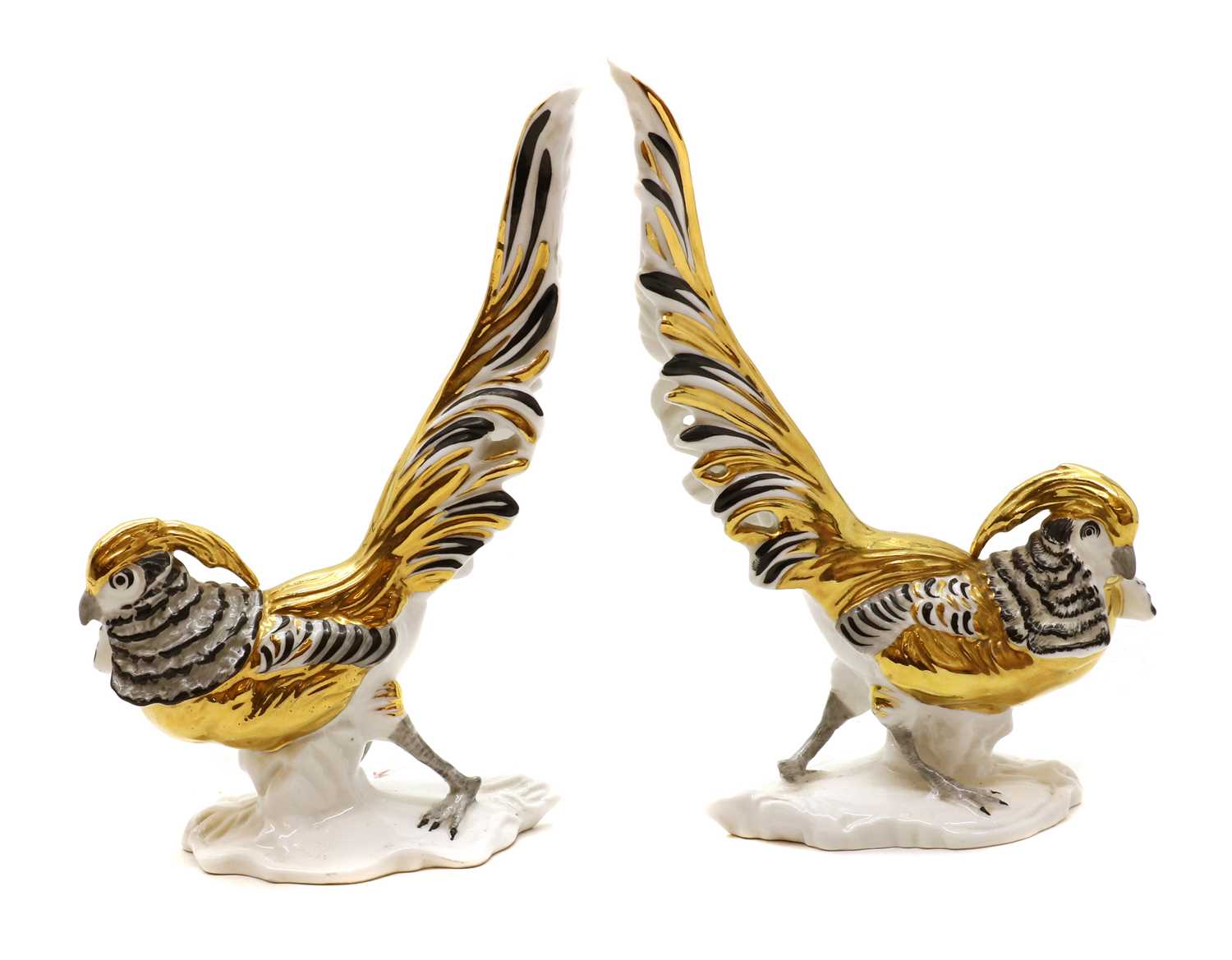 A pair of crown Staffordshire models of 'Chinese Pheasants' - Image 3 of 7