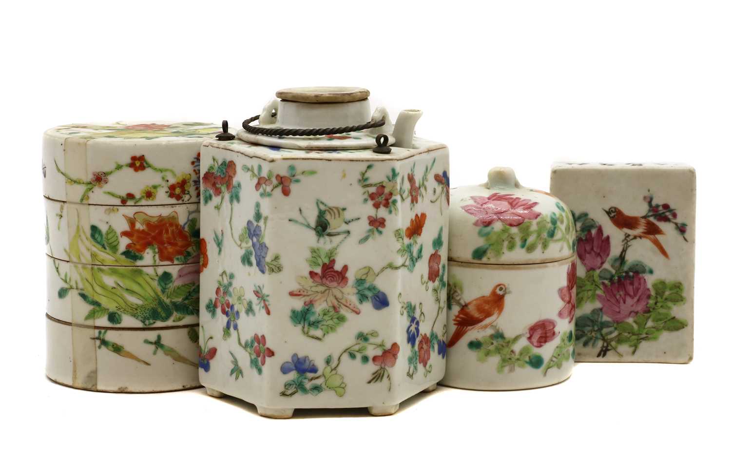 A Chinese famille rose teapot, - Image 3 of 5