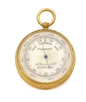 A brass pocket barometer,