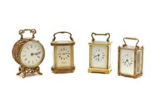 A gilt brass clock,