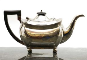 A silver teapot