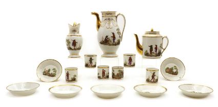 A Paris porcelain part-tea and coffee service,