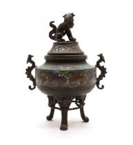 A Japanese cloisonné koro,